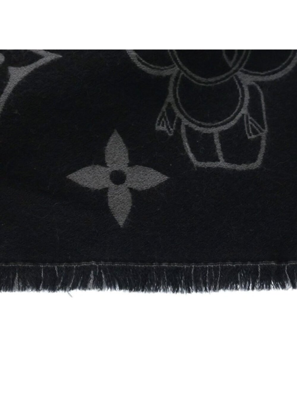 Louis Vuitton Echarpe Monogram Vivienne Wool Scarf Black - Picture 3 of 6